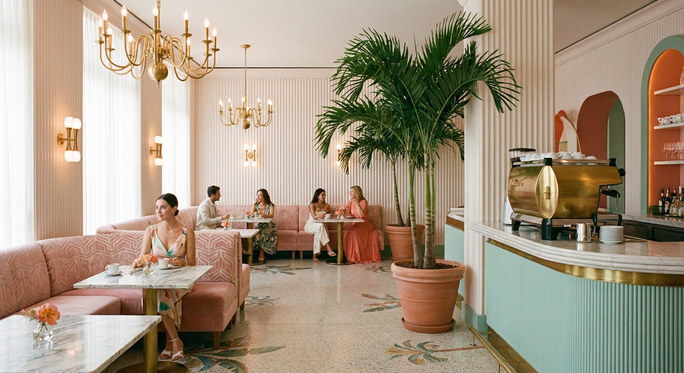 Elegant coffee shop interior